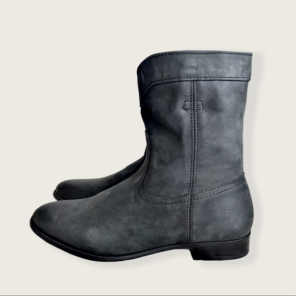 Frye Cara Roper Pull On Short Western Suede Boots - Picture 6 of 14